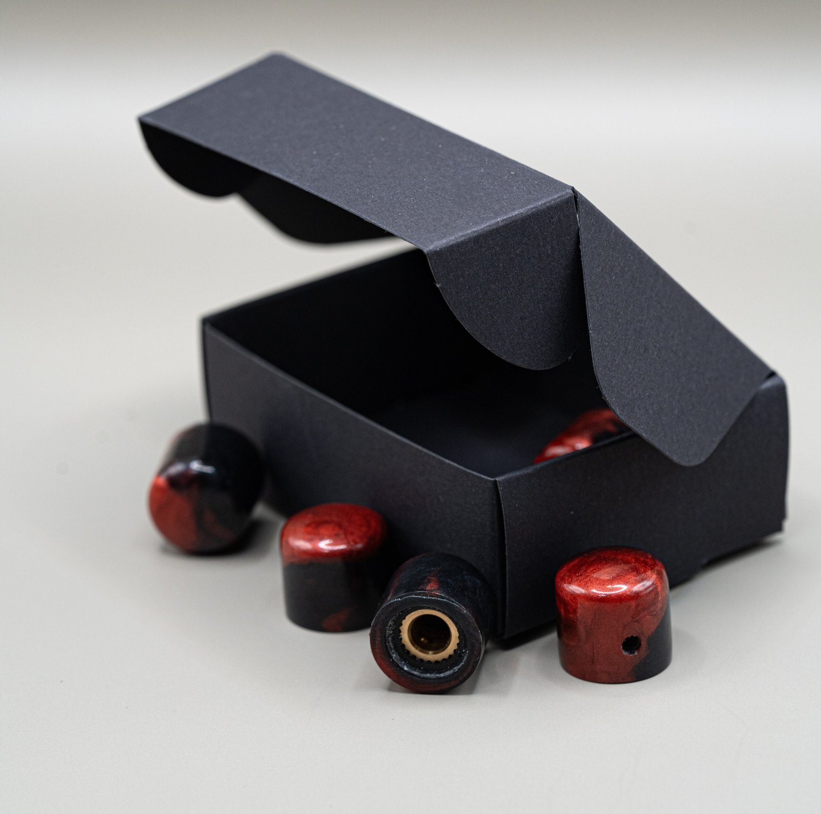 crimson eclipse epoxy resin guitar knobs