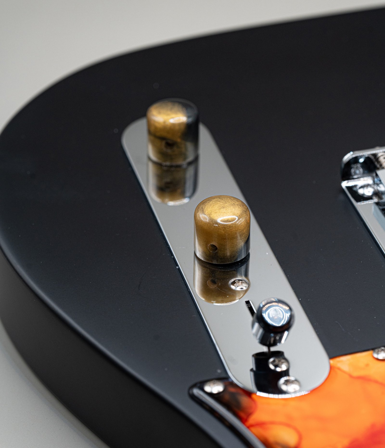 mayan obsidian epoxy resin guitar knobs