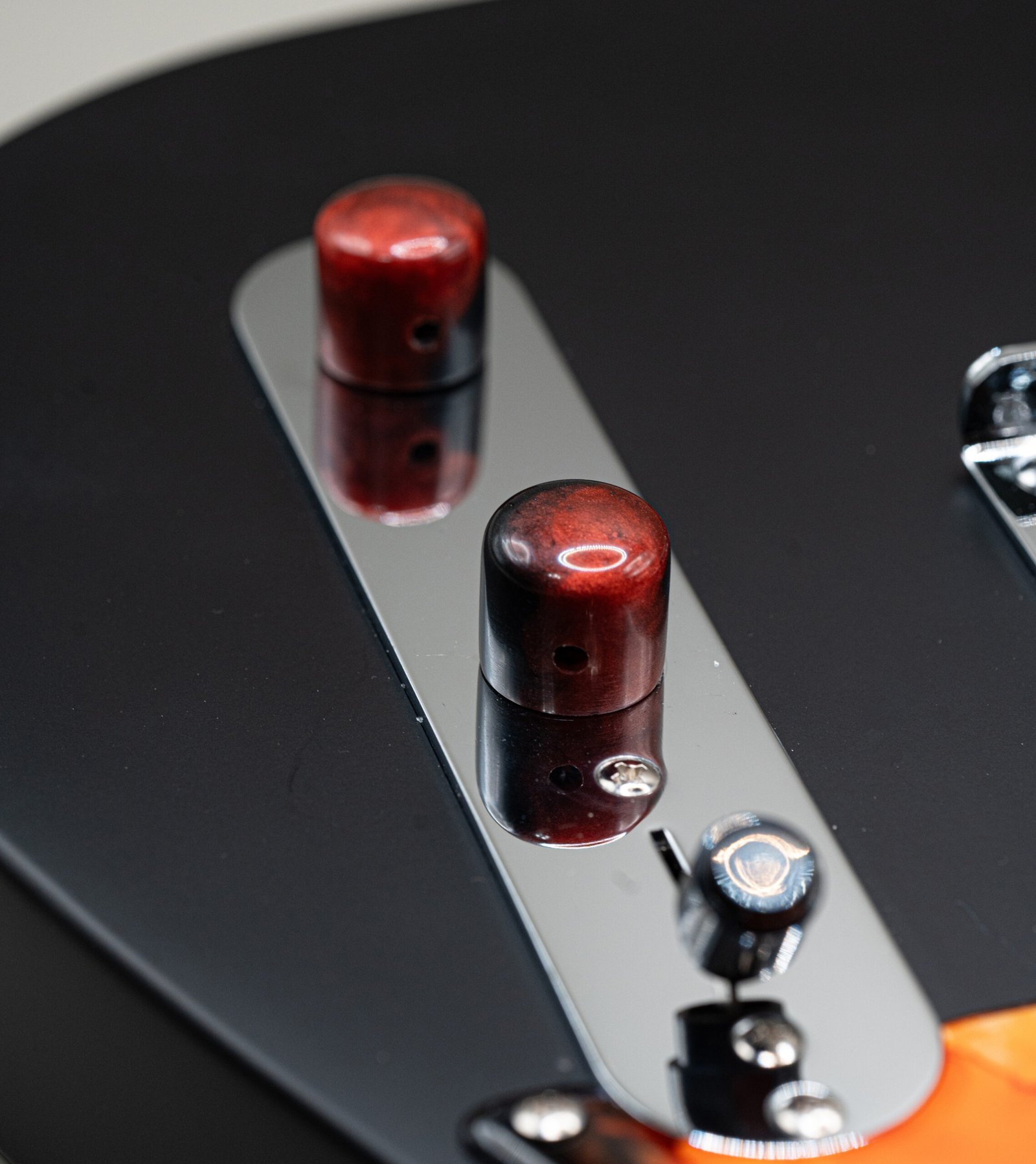 crimson eclipse epoxy resin guitar knobs