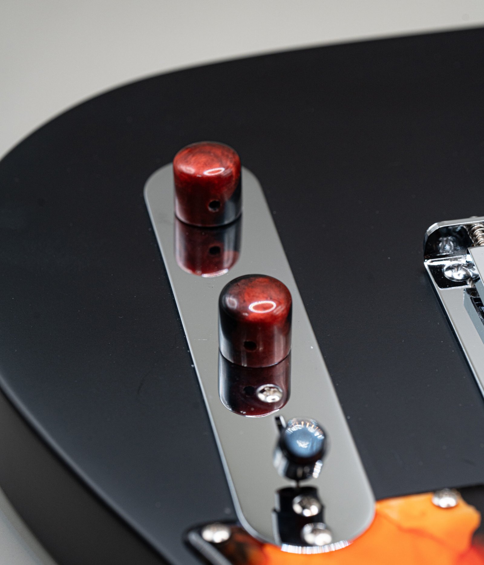 crimson eclipse epoxy resin guitar knobs