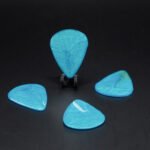 electric azure – handmade resin guitar pick | boutique pick | medium & large sizes