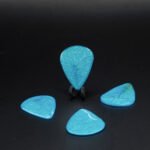 electric azure – handmade resin guitar pick | boutique pick | medium & large sizes