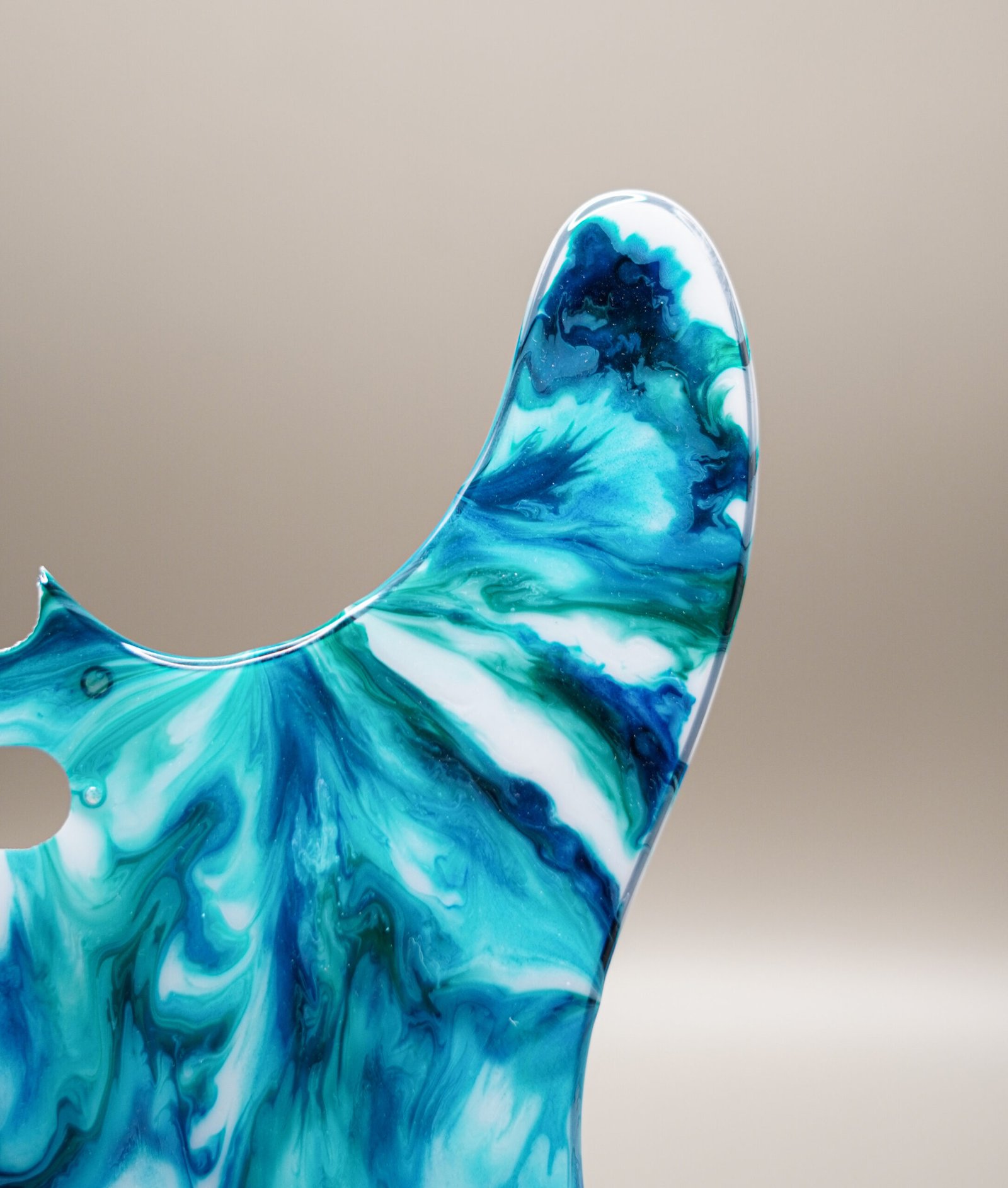 cerulean waves – cerulean & ocean blue telecaster pickguard alcohol ink on resin (copy)