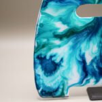 cerulean waves – cerulean & ocean blue telecaster pickguard alcohol ink on resin (copy)