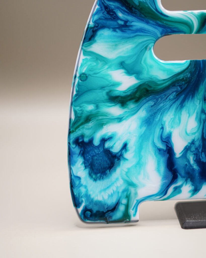 cerulean waves – cerulean & ocean blue telecaster pickguard alcohol ink on resin (copy)