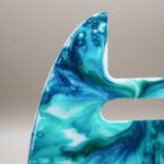 cerulean waves – cerulean & ocean blue telecaster pickguard alcohol ink on resin (copy)
