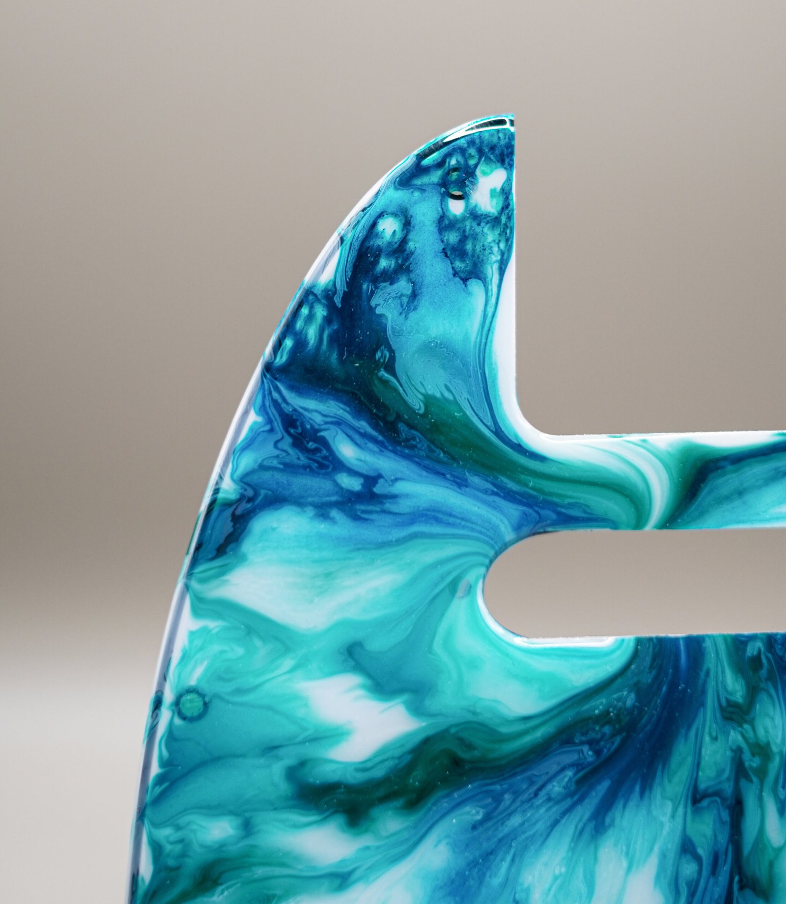 cerulean waves – cerulean & ocean blue telecaster pickguard alcohol ink on resin (copy)