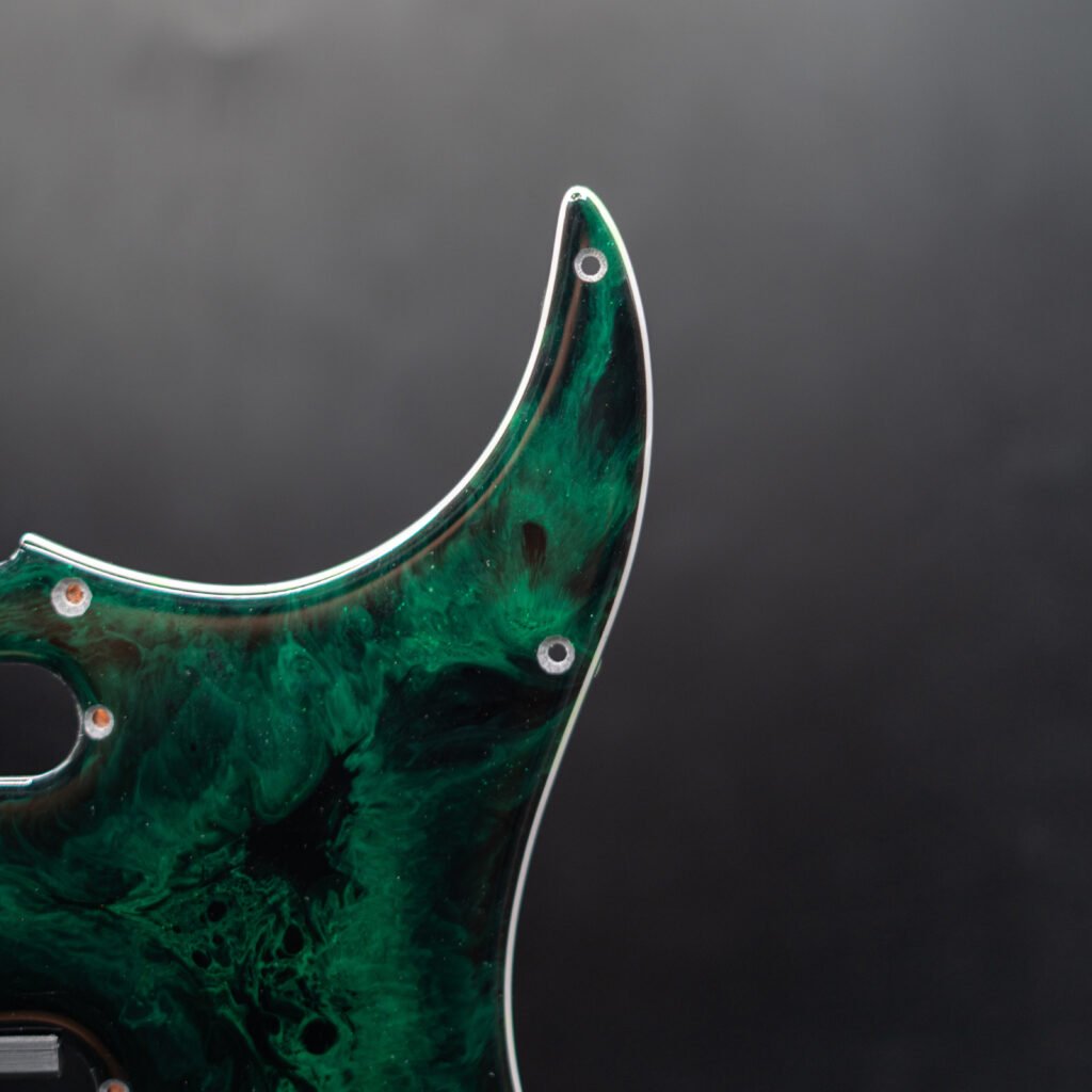 neon abyss epoxy resin guitar pickguard