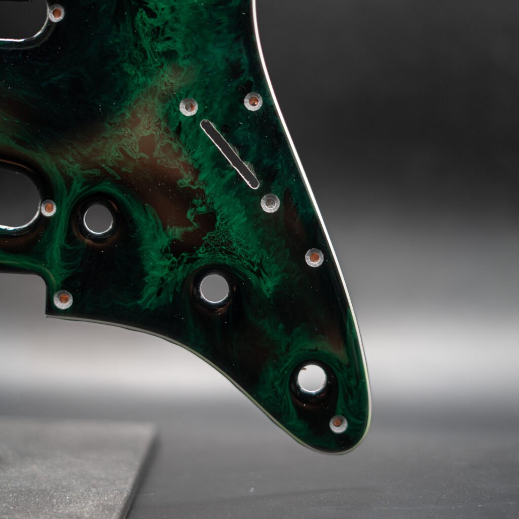 neon abyss epoxy resin guitar pickguard