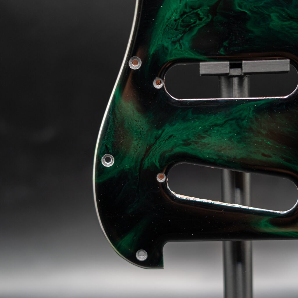 neon abyss epoxy resin guitar pickguard