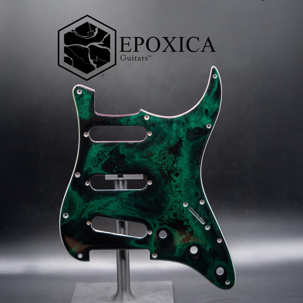 neon abyss epoxy resin guitar pickguard