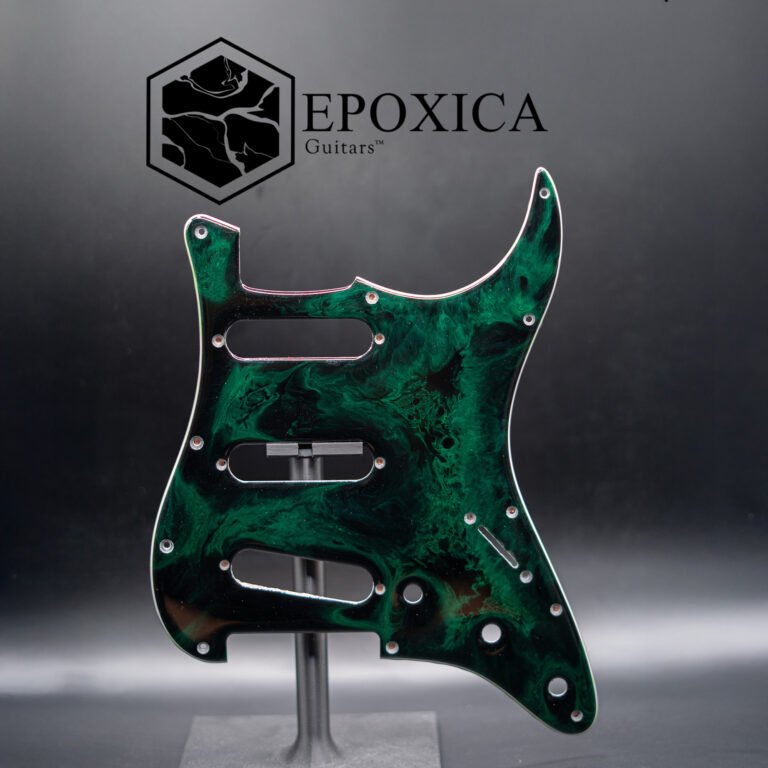 neon abyss epoxy resin guitar pickguard