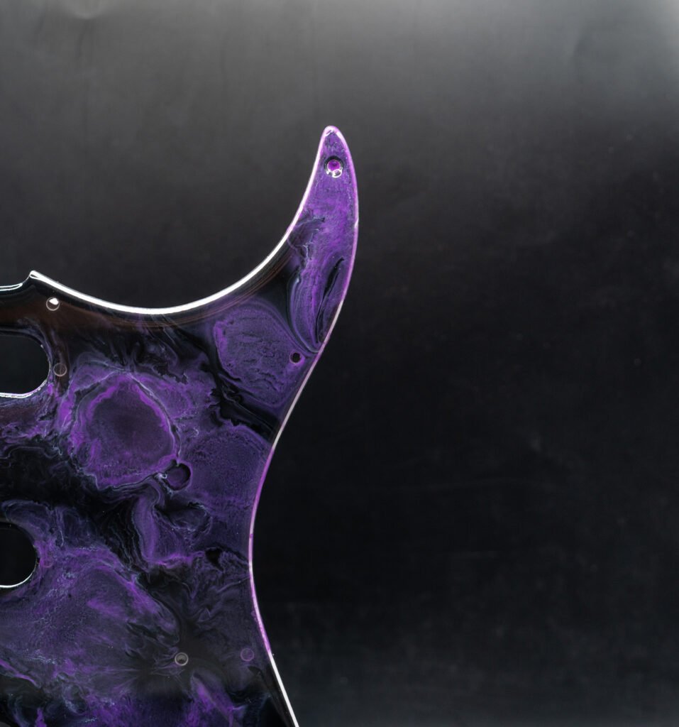 neon abyss epoxy resin guitar pickguard (copy)