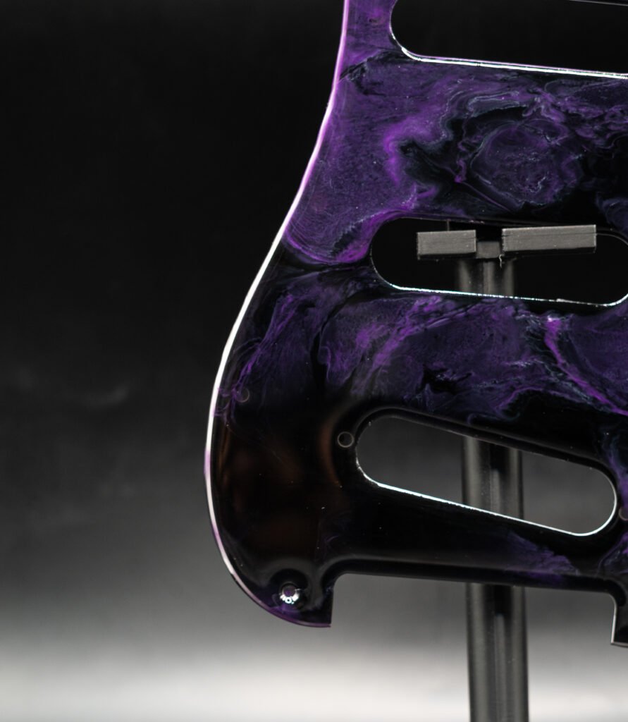 neon abyss epoxy resin guitar pickguard (copy)