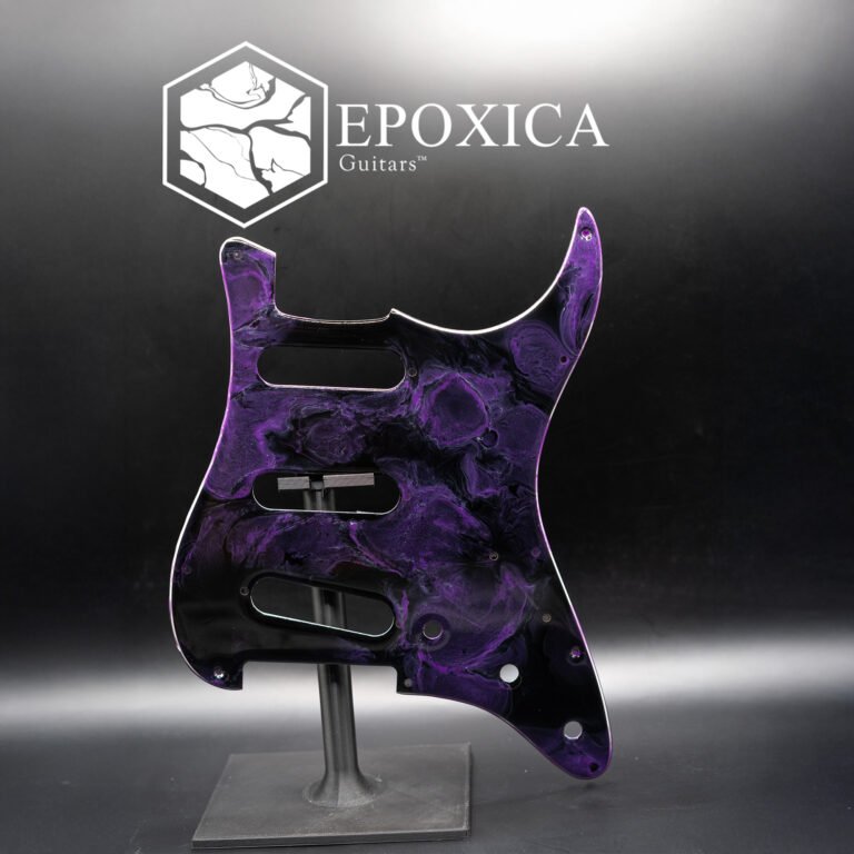 neon abyss epoxy resin guitar pickguard (copy)