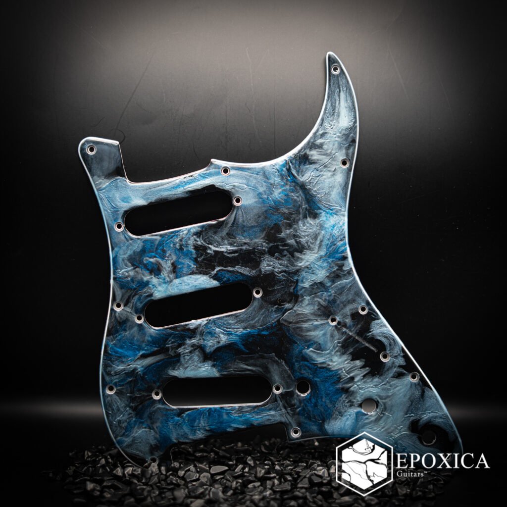 frozen abyss epoxy resin guitar pickguard