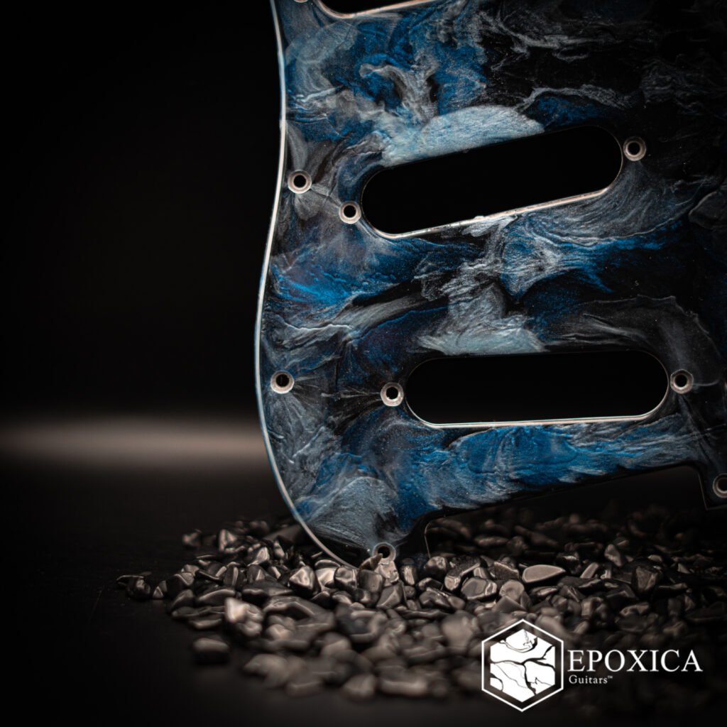 frozen abyss epoxy resin guitar pickguard