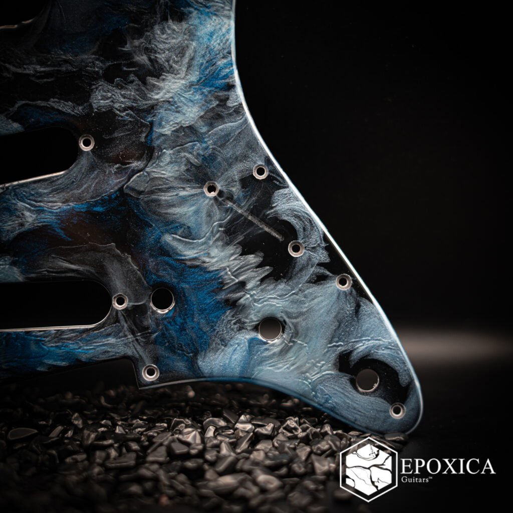 frozen abyss epoxy resin guitar pickguard