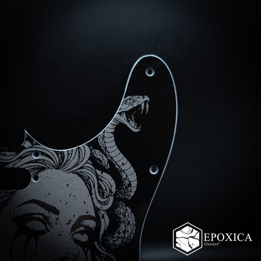 medusa’s gaze engraved telecaster pickguard